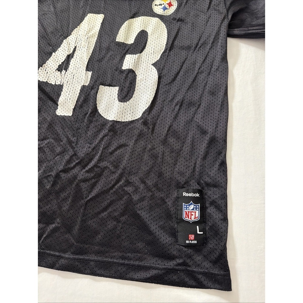 Pittsburgh Steelers #43 Troy Polamalu Jersey Youth Large 14-16 NFL Apparel Footb - Picture 9 of 16
